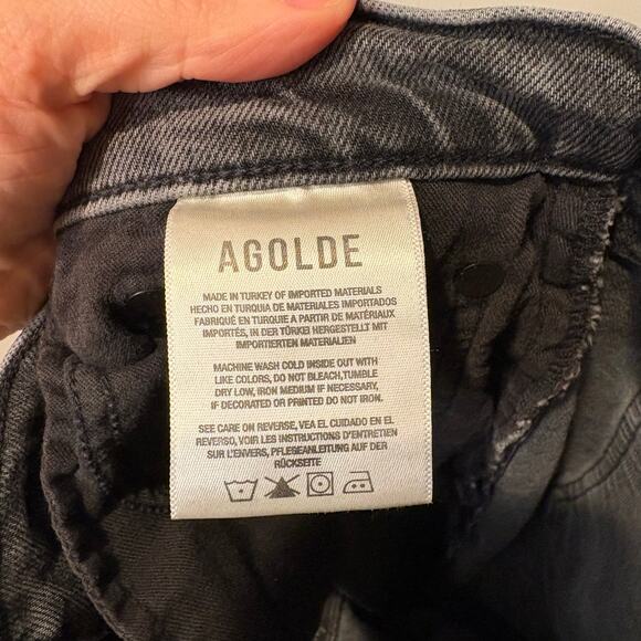 AGOLDE Toni Jeans Women's Gray Denim‎ Sz 28 Skinny Raw Hem Grunge Punk Stretch - Picture 5 of 7